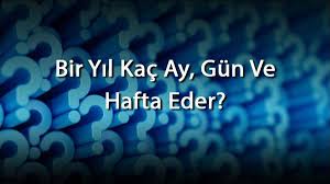 Yıl Ay Hafta Gün Saat 